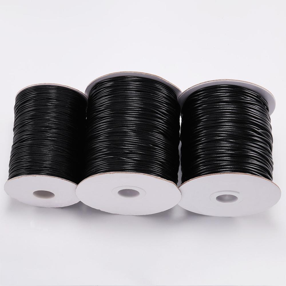 Patent Leather Shine - 10M/Lot 0.5-2.5mm Black Waxed String Cord