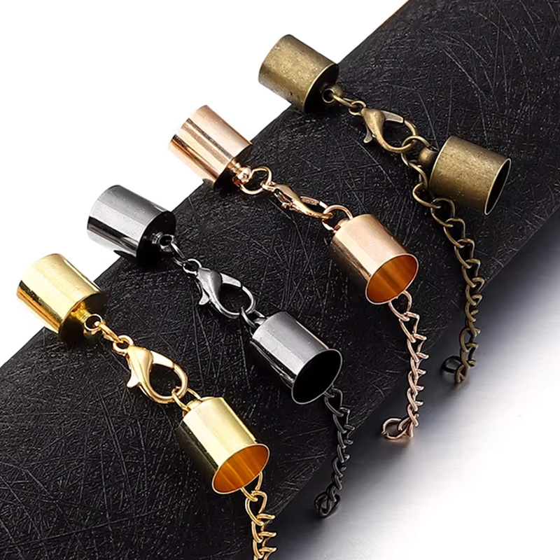 Patent Leather Shine - 10Sets Leather Cord End Caps With