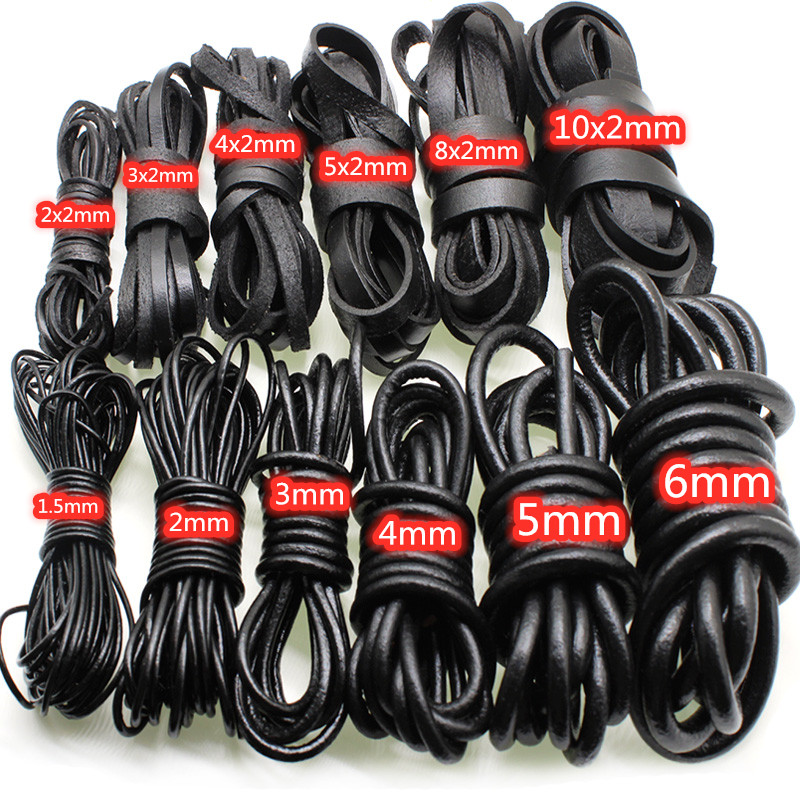 Patent Leather Shine - 2Meter Genuine Cow Leather Cords Round