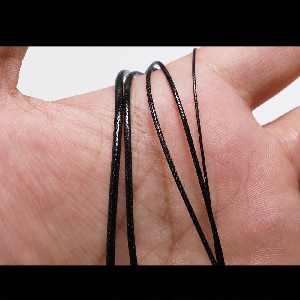 10M/Lot 0.5-2.5mm Black Waxed  - Patent Leather Shine 评论和价格