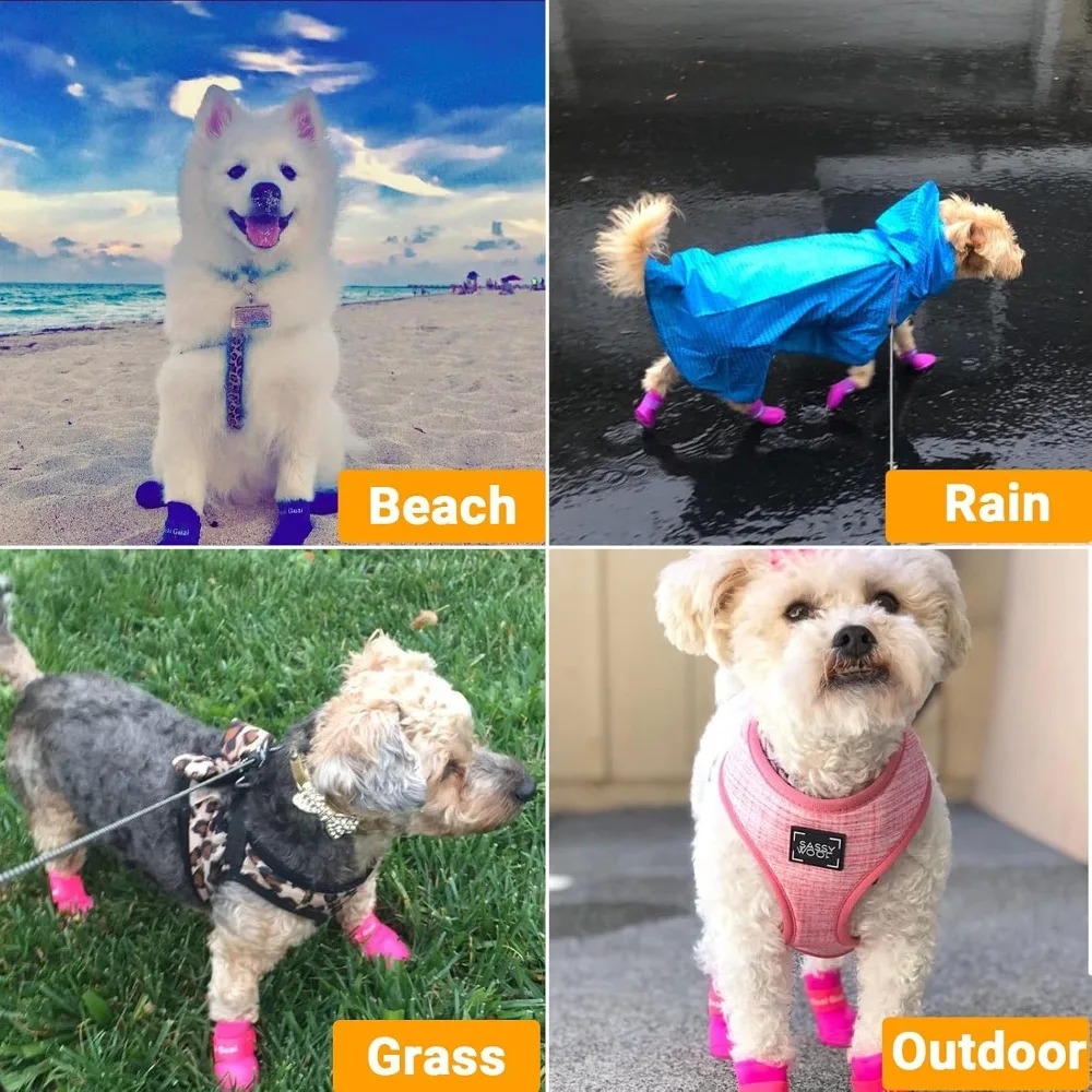 4pc Waterproof Silicone Dog Ra - Shoe Polish Cream 评论和价格